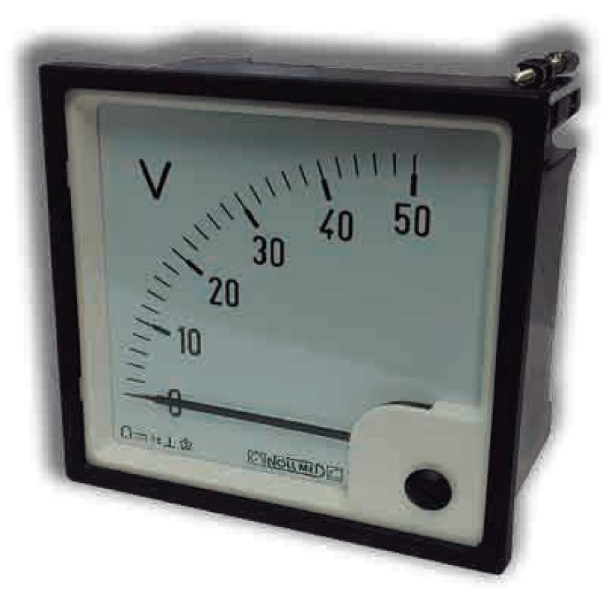 Voltímetros de panel bobina movil CC